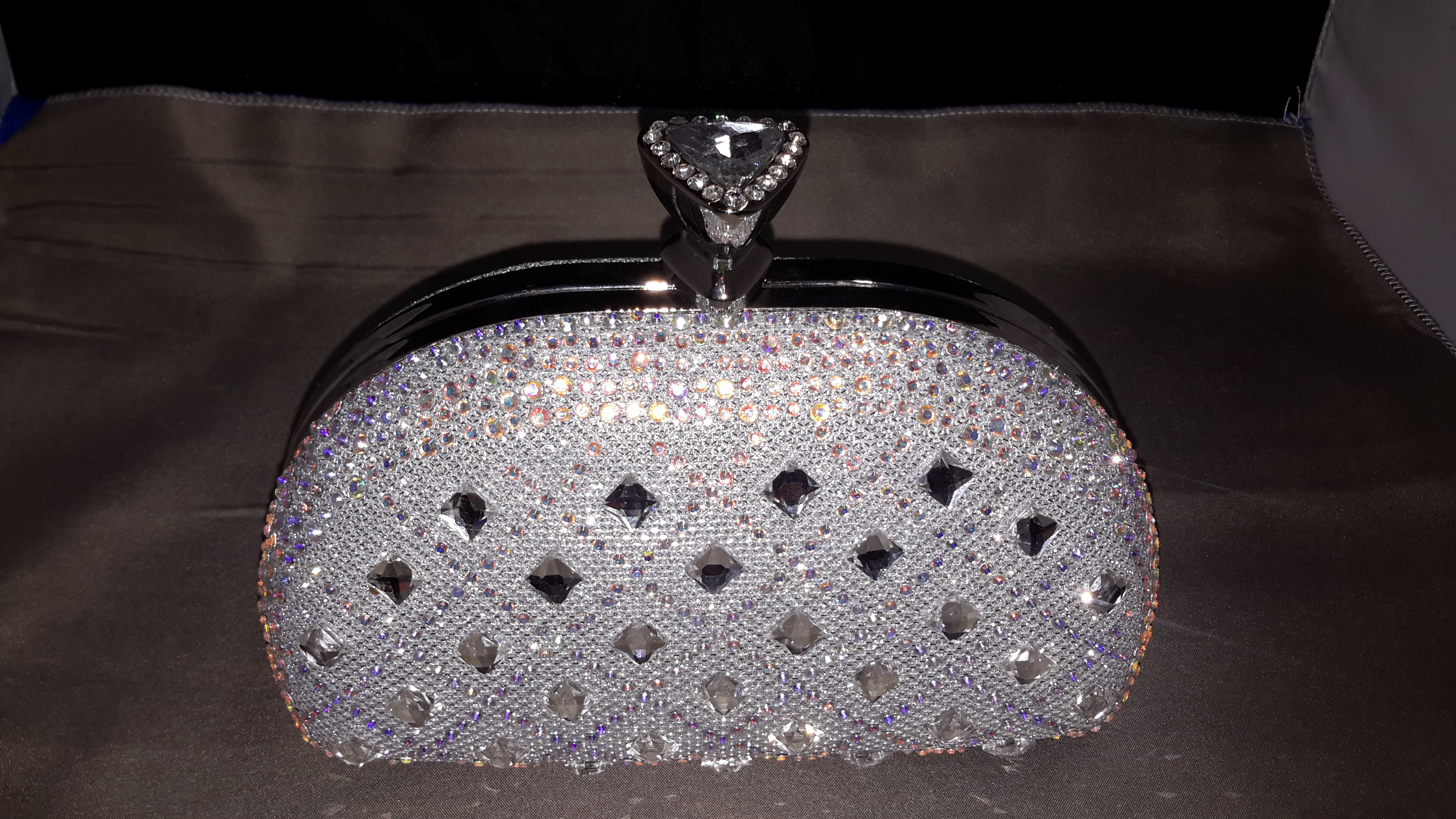 Avondtasje diamant zilver/multicolor