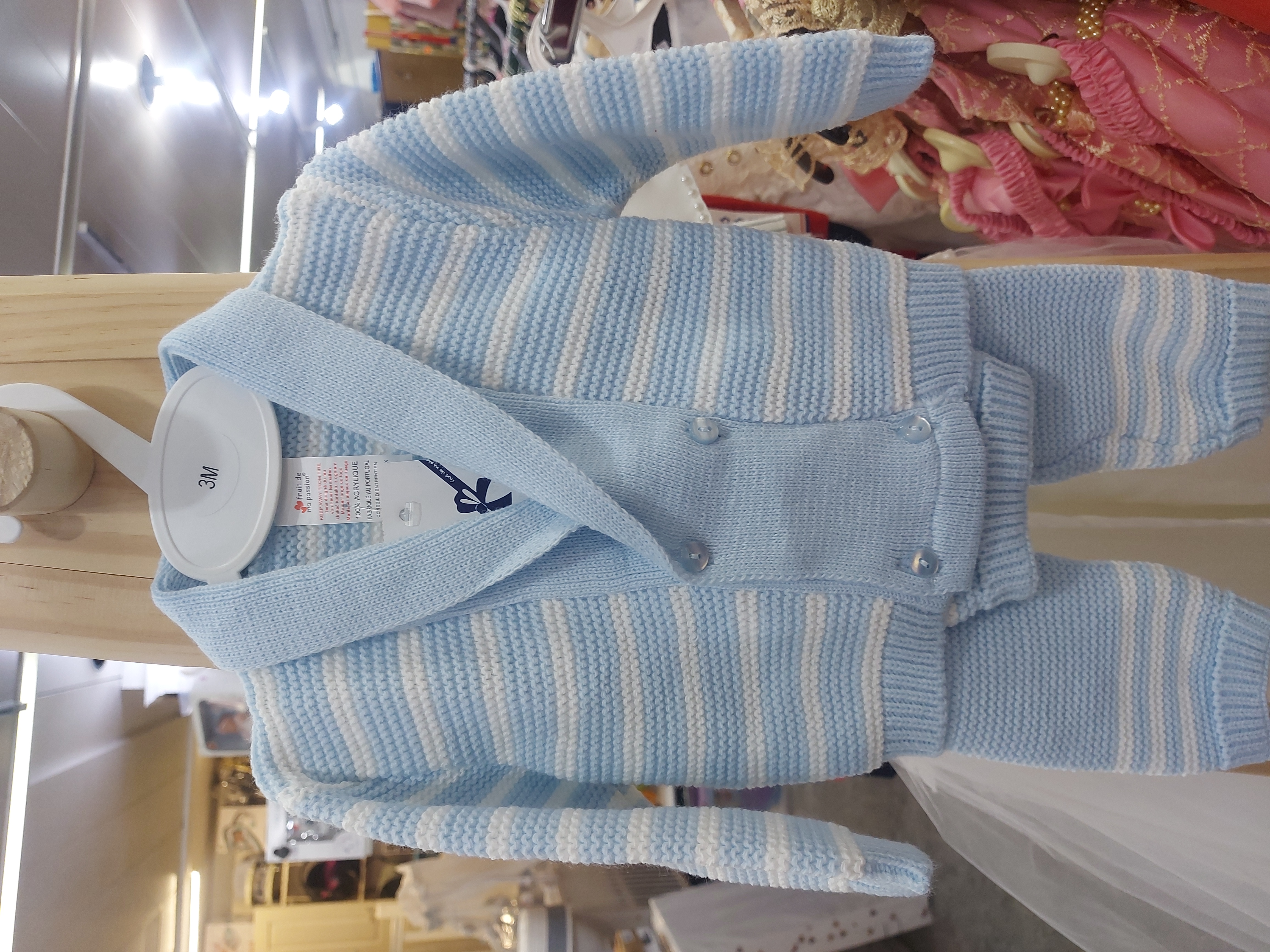 Babypakje boy gestreept licht blauw