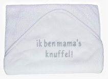 Badcape ik ben mama's knuffel wit/grijs